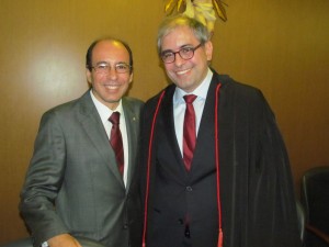 O defensor geral, Jesus Jairo Lacerda e o procurador geral, João Augusto Bandeira