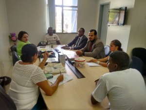 Reunião com o defensor público Alfredo Nikolaus, secretária Maria do Carmo Alves e representantes dos ocupantes